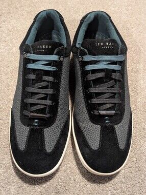 Ted Baker Men's Black & Teal Accent Suede Keifer Low-Top Sneakers